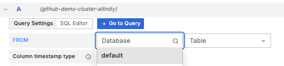 Selecting a database
